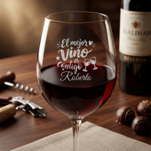 Copa de vino personalizada El mejor vino es contigo