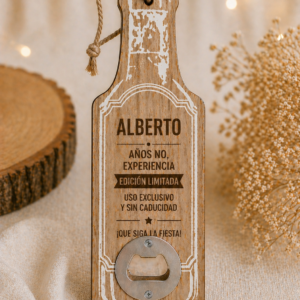 Abrebotellas de madera personalizado