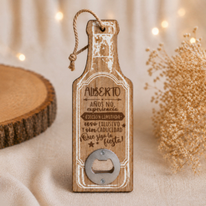 Abrebotellas de madera personalizado