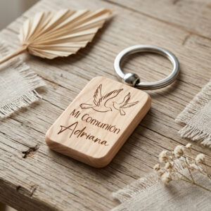 Llavero madera personalizado laser