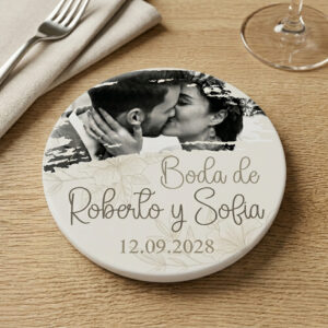 Pack 12 Posavasos personalizados para bodas | Detalle original para invitados