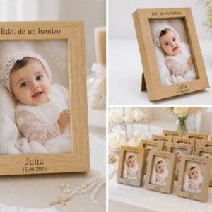 Portafotos personalizable bautizo. PACK de 10
