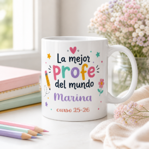 Taza personalizada mejor profe del mundo