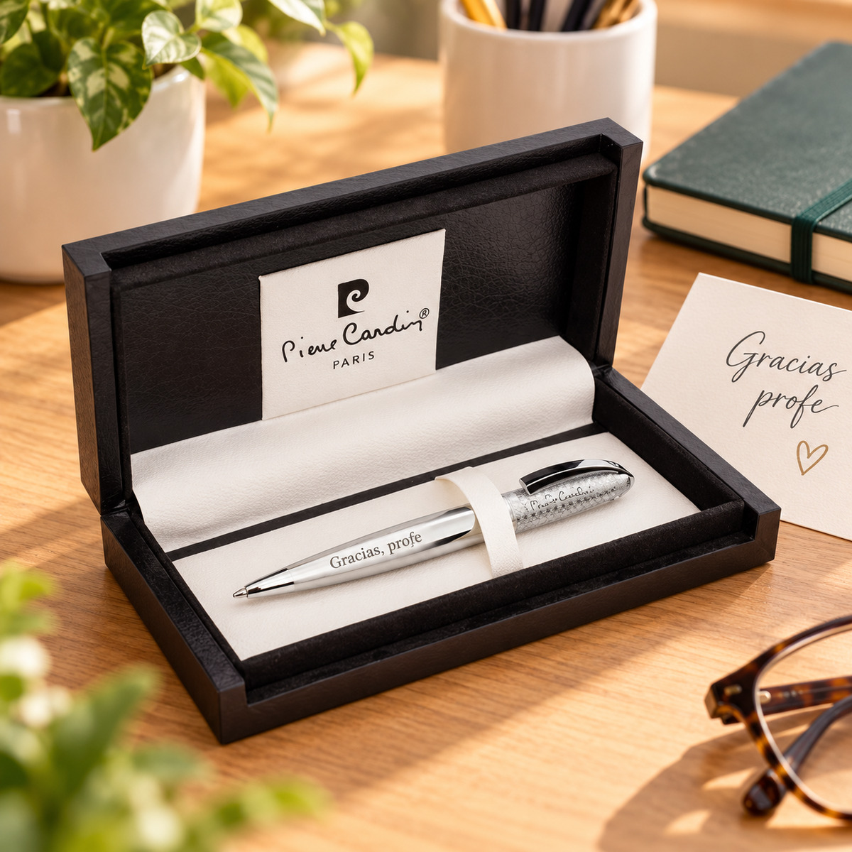 Bolígrafo Viena, regalo personalizado para profesor en ambiente de regalo